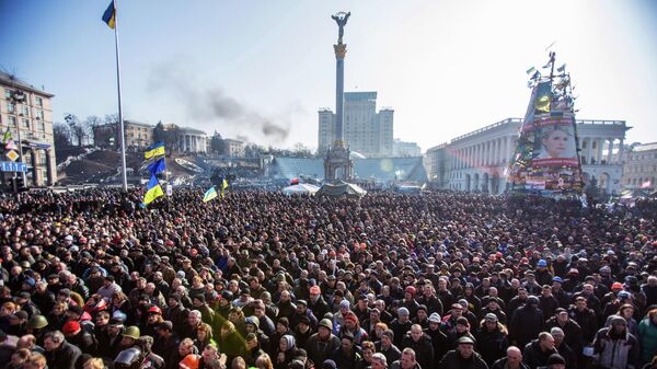 Сторонники радикальной оппозиции во время митинга в Киеве. Архивное фото - Sputnik Кыргызстан