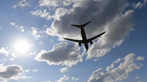 Пассажирский самолёт в небе во время полета. Архивное фото - Sputnik Кыргызстан
