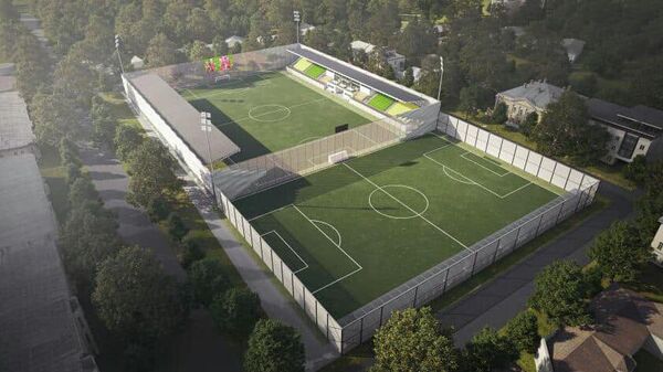 Строительство футбольного комплекса в селе Беш-Кунгей - Sputnik Кыргызстан