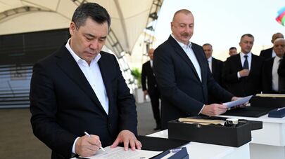Церемония заложения капсулы под строительство школы в Азербайджане 