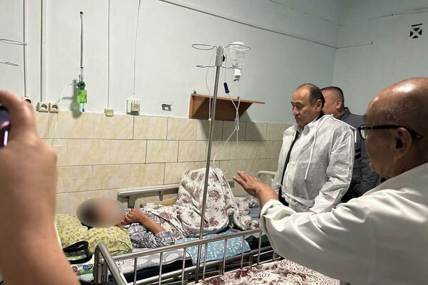 Министр здравоохранения Алымкадыр Бейшеналиев ознакомился с состоянием детей, пострадавших при ДТП в Сузакском районе  - Sputnik Кыргызстан
