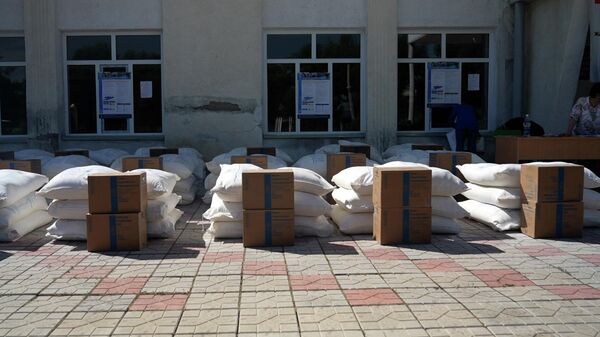 Россия передала десяткам семей в Чуйской области 2,7 тонны продуктов — видео - Sputnik Кыргызстан