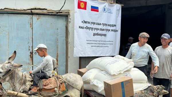 Распределение продовольственной помощи от России - Sputnik Кыргызстан