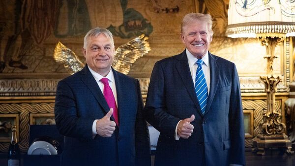 Встреча премьер-министра Венгрии Виктора Орбана с кандидатом в президенты США Дональдом Трампом - Sputnik Кыргызстан