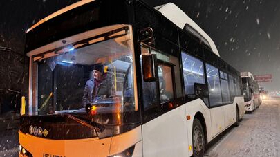 Поступление последней партии автобусов из Турции в Бишкек