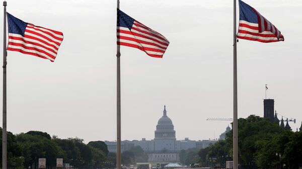 Американские флаги на фоне Капитолия. Архивное фото - Sputnik Кыргызстан