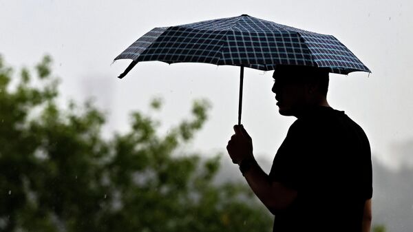 Мужчина с зонтом. Архивное фото - Sputnik Кыргызстан