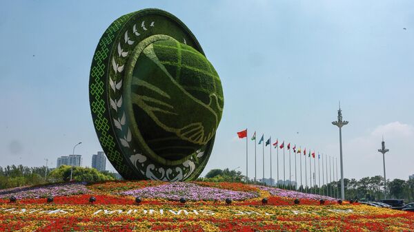Символика саммита ШОС в Тяньцзине. - Sputnik Кыргызстан