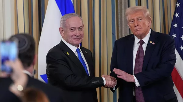 Встреча президента США  Дональда Трампа с премьер-министром Израиля Биньямином Нетаньяху - Sputnik Кыргызстан