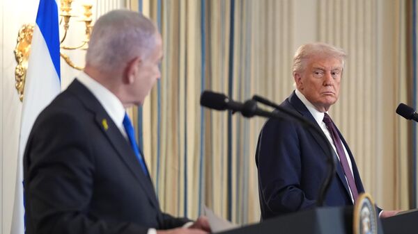 Встреча президента Дональда Трампа с премьер-министром Израиля Биньямином Нетаньяху - Sputnik Кыргызстан