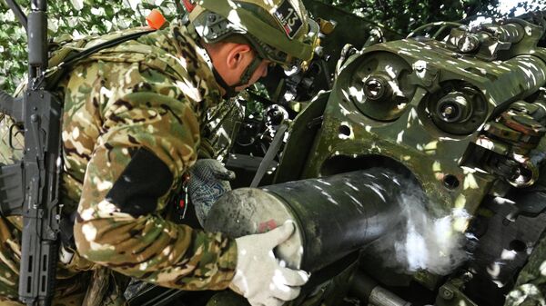 Боевая работа расчета пушки Гиацинт-Б группировки войск Центр в зоне СВО - Sputnik Кыргызстан