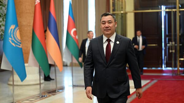 Президент Кыргызстана Садыр Жапаров на заседании Совета глав государств содружества в Душанбе - Sputnik Кыргызстан