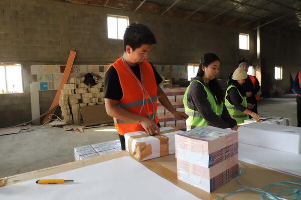 &quot;Учурда окуу китептери кампаларга бөлүштүрүлүп, жакынкы аралыкта өлкөнүн бардык аймактарындагы жалпы билим берүү уюмдарына жөнөтүлөт&quot;, — деди ведомство. - Sputnik Кыргызстан