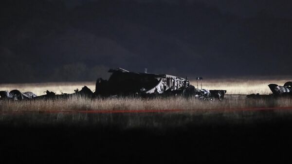 Обломки на месте крушения турецкого военного самолета в Грузии - Sputnik Кыргызстан