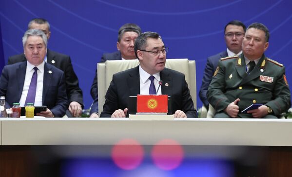 Президент Садыр Жапаров ЖККУнун Бишкектеги саммитинде Кыргызстандын уюмга төрагалык кылуусунун жыйынтыгын чыгарды. - Sputnik Кыргызстан