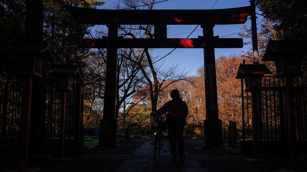 Посетитель входит в святилище Омия Хатиман в Токио - Sputnik Кыргызстан