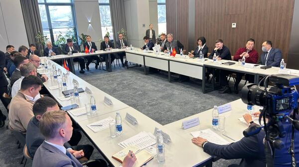  Бишкекте РФтин Кыргызстандагы Соода өкүлчүлүгүнүн алдындагы Ишкердик клубдун отуруму - Sputnik Кыргызстан