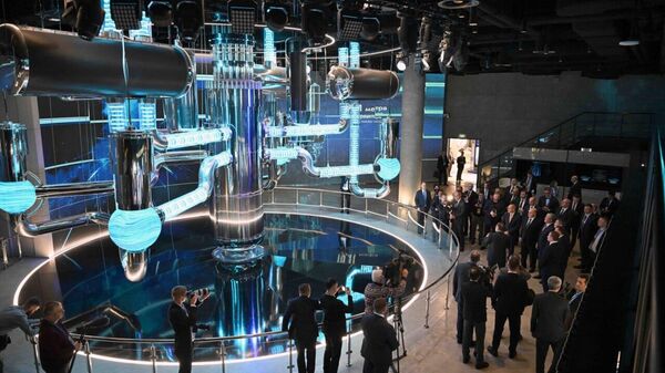 Адылбек Касымалиев посетил в Москве павильон, демонстрирующий развитие атомной промышленности - Sputnik Кыргызстан