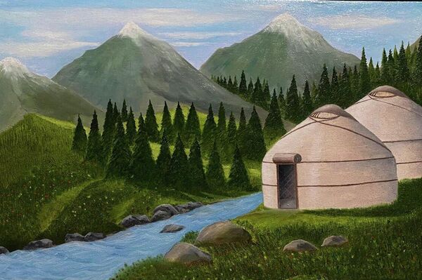 "Үмүттүн кыл калеми" аттуу көргөзмөсүндөгү сүрөт "Үмүттүн кыл калеми" аттуу көргөзмөсүндөгү сүрөт - Sputnik Кыргызстан