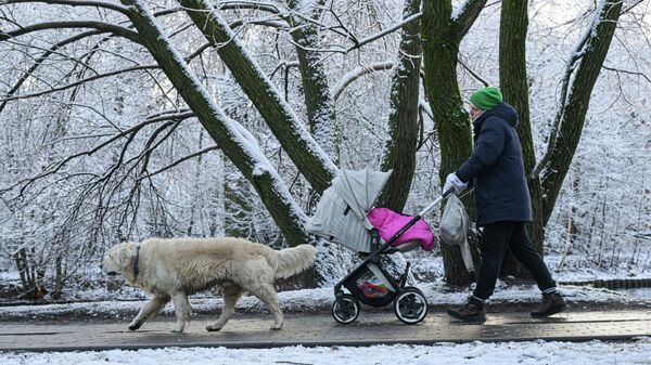 Паркта бала менен сейилдеп жүргөн киши - Sputnik Кыргызстан