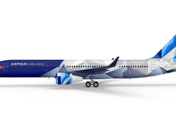 ОАО &quot;Аэропорты Кыргызстана&quot; и государственная авиакомпания Asman Airlines представили фирменный дизайн самолетов Airbus A321, которые планируется закупить в этом году - Sputnik Кыргызстан