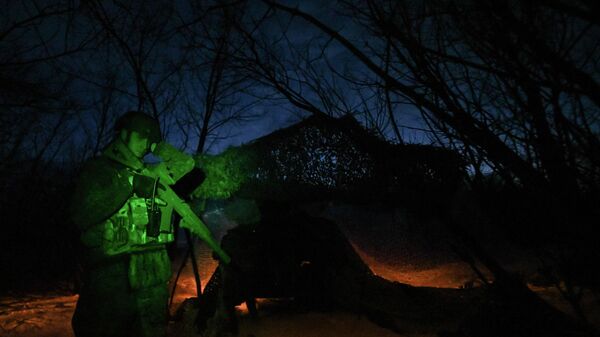 Боевая работа артиллерии спецназа Ахмат в зоне СВО - Sputnik Кыргызстан