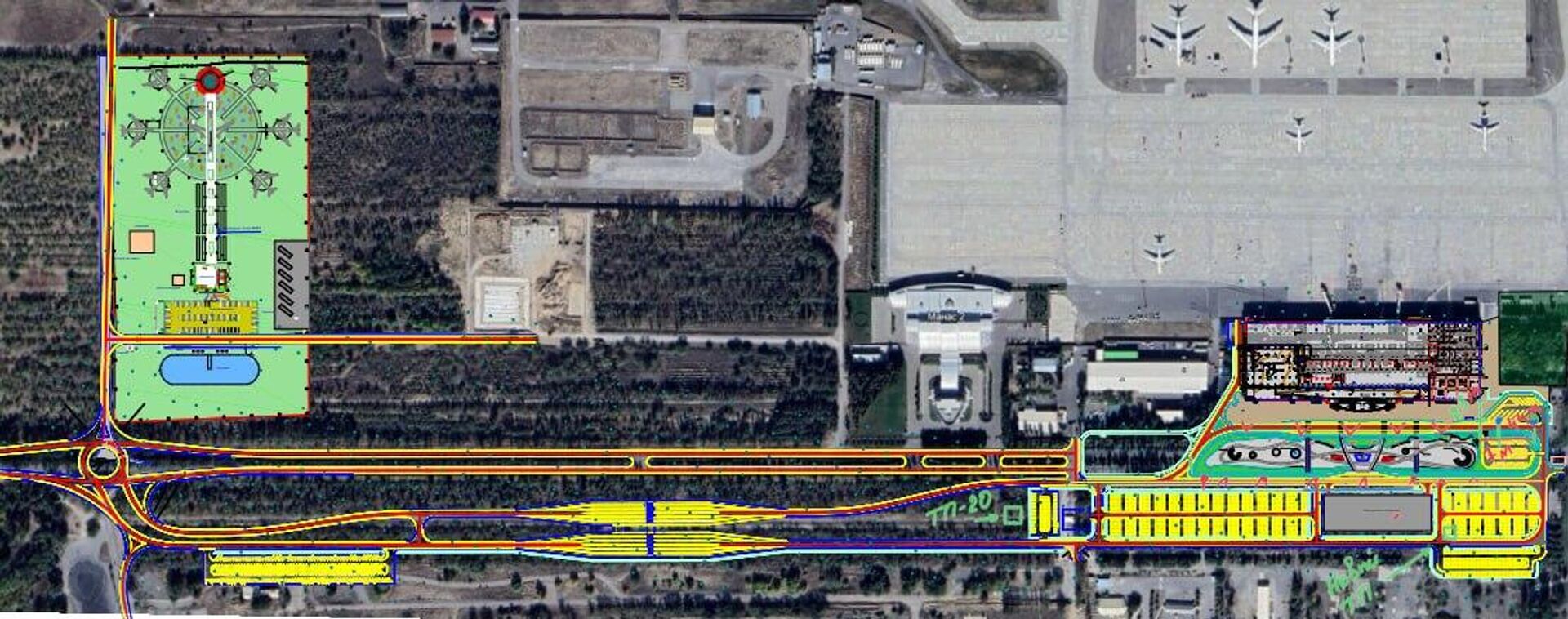 Схема новой дороги к аэропорту Манас - Sputnik Кыргызстан, 1920, 27.03.2026