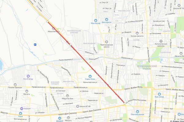 Карта трассы Бишкек — аэропорт Манас - Sputnik Кыргызстан