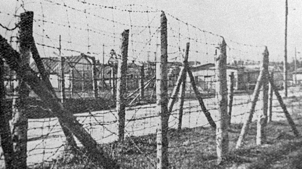 Германиялык нацисттер түптөгөн Саласпилс (концлагерь Куртенгоф)
концентрациялык лагери. Советтик Латвиянын аймагы. - Sputnik Кыргызстан