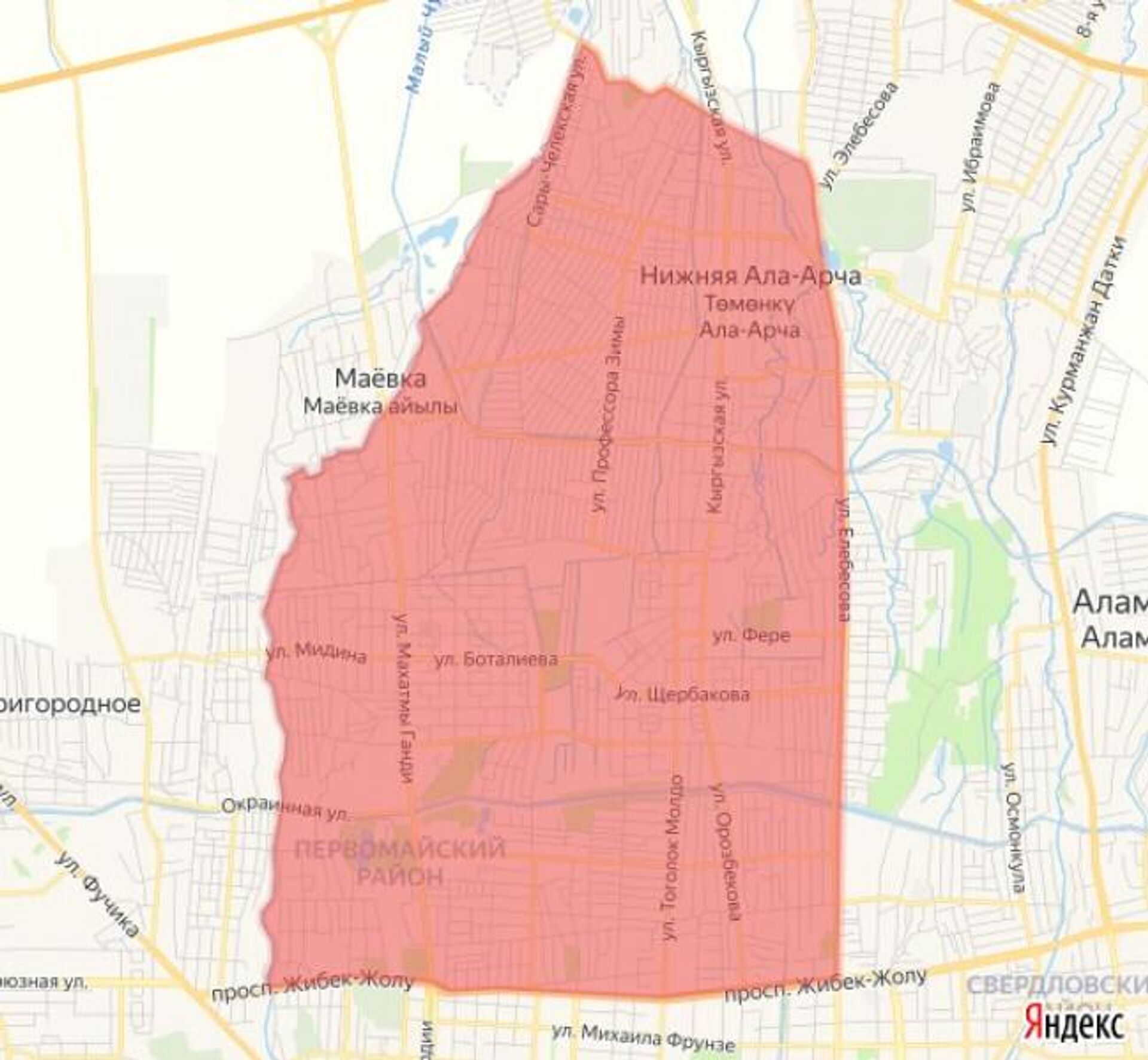 Район отключения воды в Бишкек - Sputnik Кыргызстан, 1920, 25.04.2026