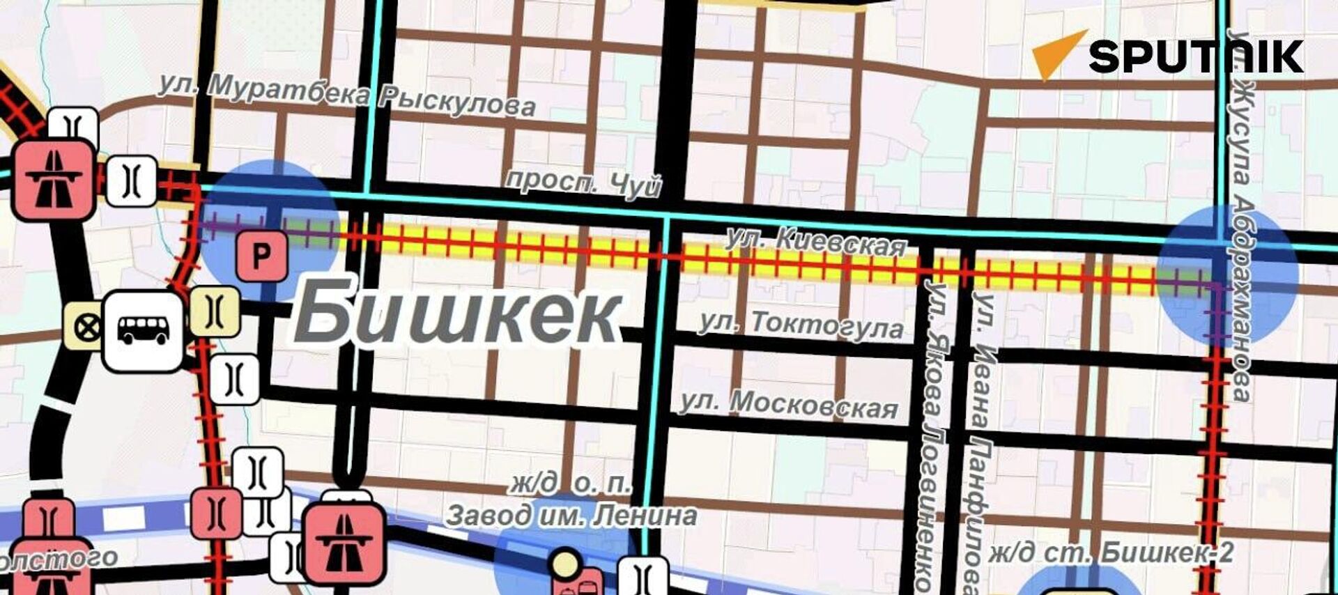 Схема улицы Киевской в генплане Бишкека до 2050 года - Sputnik Кыргызстан, 1920, 11.05.2026