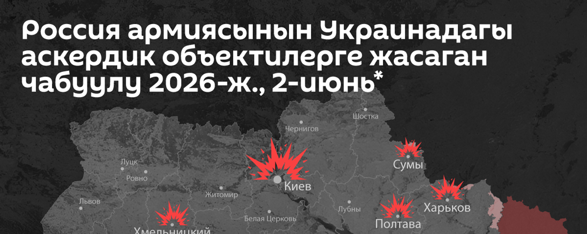 Россия армиясынын Украинадагы аскердик объектилерге жасаган чабуулу 2026-ж., 2-июнь - Sputnik Кыргызстан, 1920, 02.06.2026