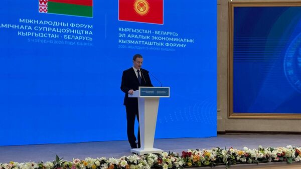 Премьер-министр Беларуси Александр Турчин на Кыргызско-белорусском бизнес-форуме в Бишкеке - Sputnik Кыргызстан