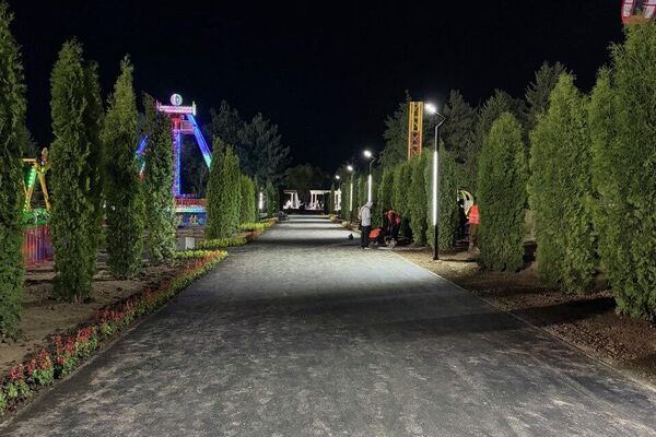 Общая площадь парка — 7,5 гектара. На сегодня завершено строительство 12 аттракционов, административного здания и других ключевых объектов. - Sputnik Кыргызстан