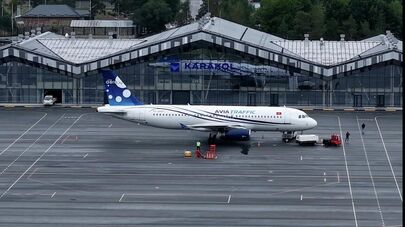 Международный аэропорт Каракол впервые принял Airbus A320