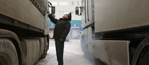 Сотрудник таможни проверят груз в зоне таможенного контроля. Архивное фото - Sputnik Кыргызстан