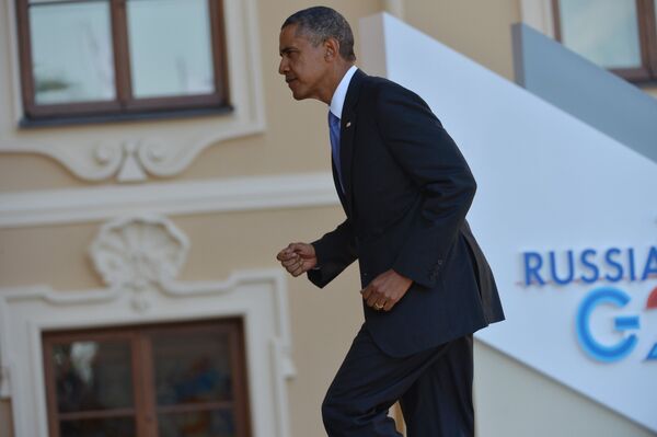 Архив: Барак Обама на официальной церемонии встречи глав делегаций государств-участников Группы двадцати - Sputnik Кыргызстан
