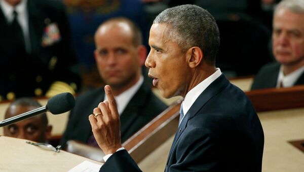 Президент США Барак Обама выступает с обращением О положении страны - Sputnik Кыргызстан