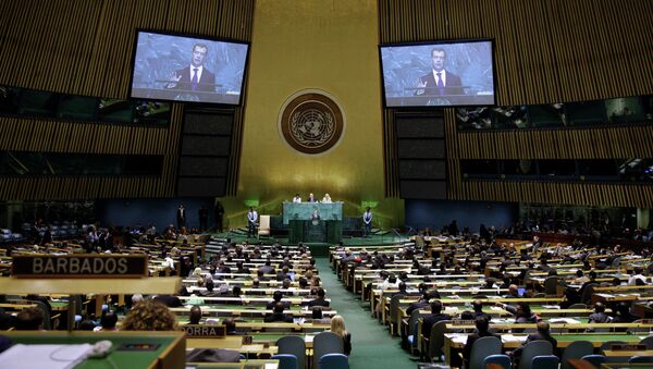 Президент РФ Д.Медведев выступил на 64-й сессии Генассамблеи ООН - Sputnik Кыргызстан