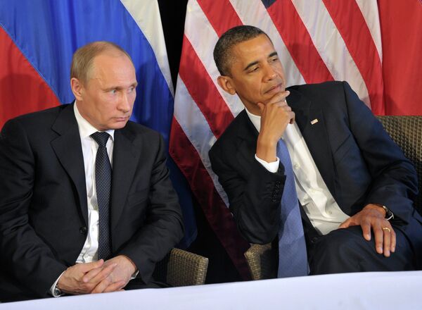 Президент России Владимир Путин и президент США Барак Обама. Архивное фото - Sputnik Кыргызстан