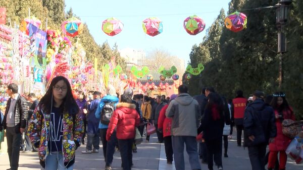 Желто-красные драконы танцевали на новогодней ярмарке в Пекине - Sputnik Кыргызстан