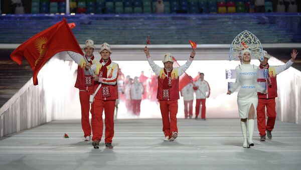 Сборная Кыргызстана на церемонии открытия зимних олимпийских игр в городе Сочи. Архивное фото - Sputnik Кыргызстан