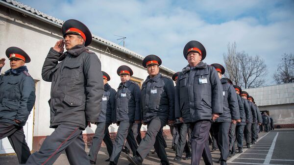 Строевой марш сотрудников МВД. Архивное фото - Sputnik Кыргызстан