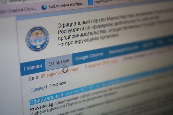 Снимок экрана официального портал министерства экономики по проверкам деятельности субъектов предпринимательства - Sputnik Кыргызстан