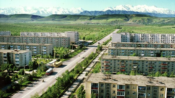Вид на новый 10-ый микрорайон. Город Фрунзе. Архивное фото - Sputnik Кыргызстан
