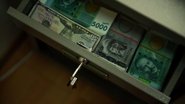 Доллары и сомы в сейфе. Архивное фото - Sputnik Кыргызстан