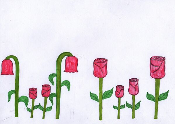 Цветущие розы — это счастливые семьи, а завядшие цветы — мои родители, которых нет рядом со мной и сестрой. - Sputnik Кыргызстан