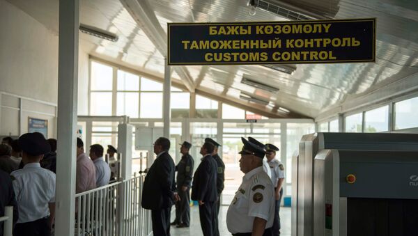 Сотрудники таможенного контроля на границе. Архивное фото - Sputnik Кыргызстан