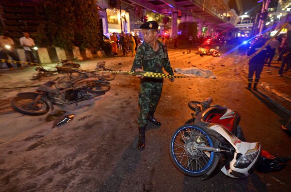 На месте мощного взрыва в Бангкоке. Архивное фото - Sputnik Кыргызстан
