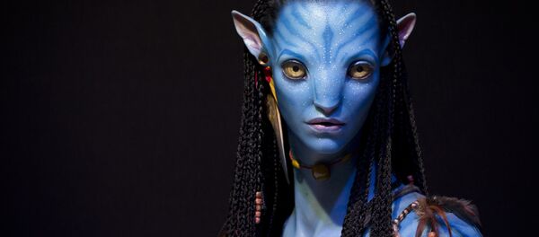Образ персонажа в 3D из фильма Аватар навыставке в Париже. Архивное фото - Sputnik Кыргызстан